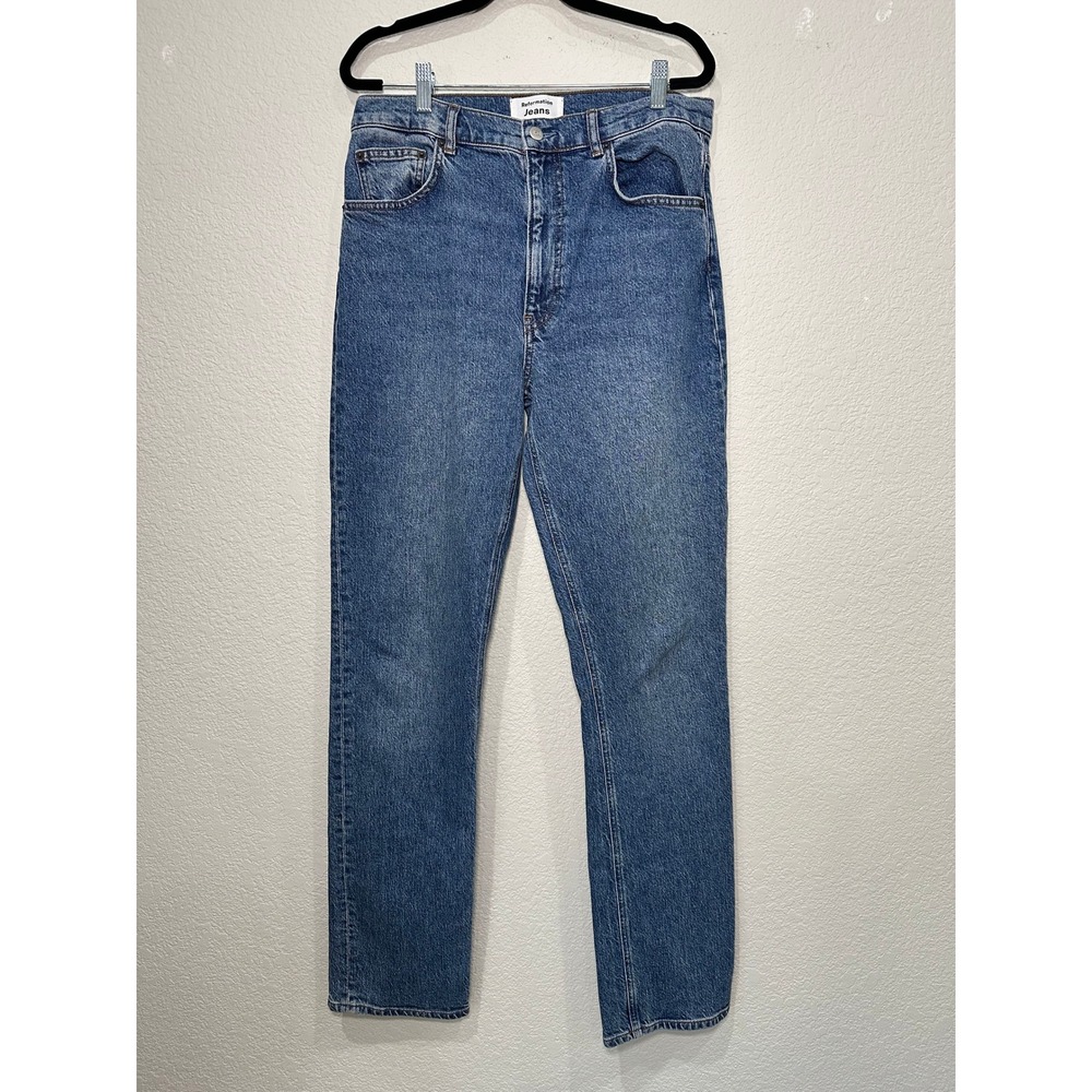 Reformation Jeans Womens 30 Palermo Wash Blue High Rise Straight Leg Denim